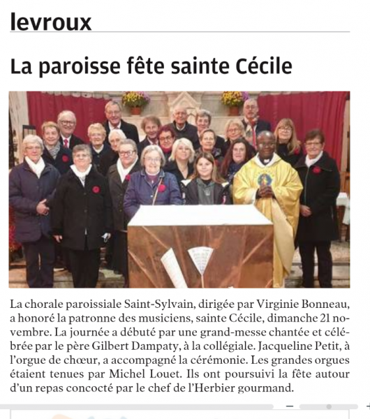Chorale Saint Sylvain, Sainte Cécile 2021